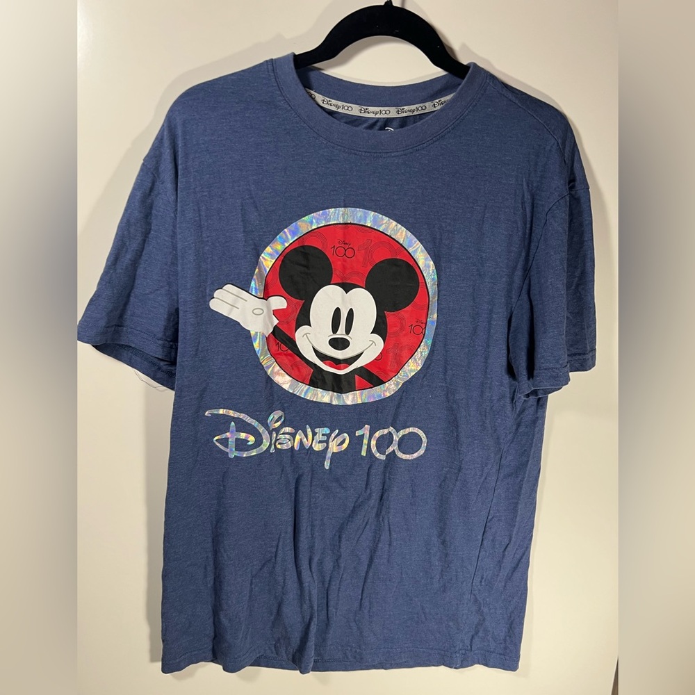 Disney 100 Anniversary Mickey Mouse Blue T-Shirt L Large